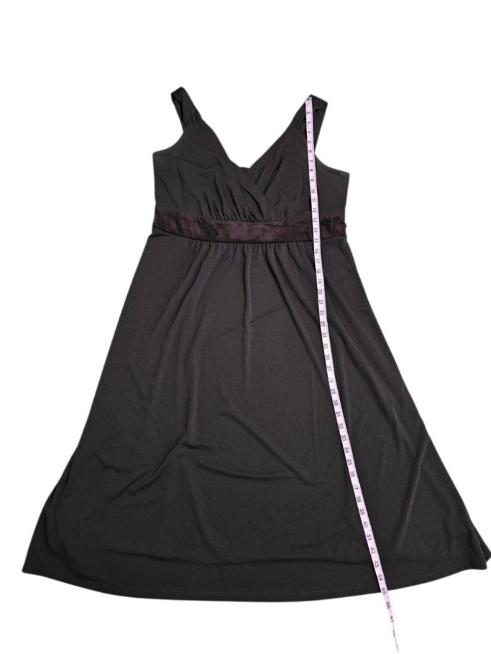 MICHAEL MICHAEL KORS Women's 1X Brown Midi Dress Velvet Trim Luxury Archive 70s - Picture 6 of 7